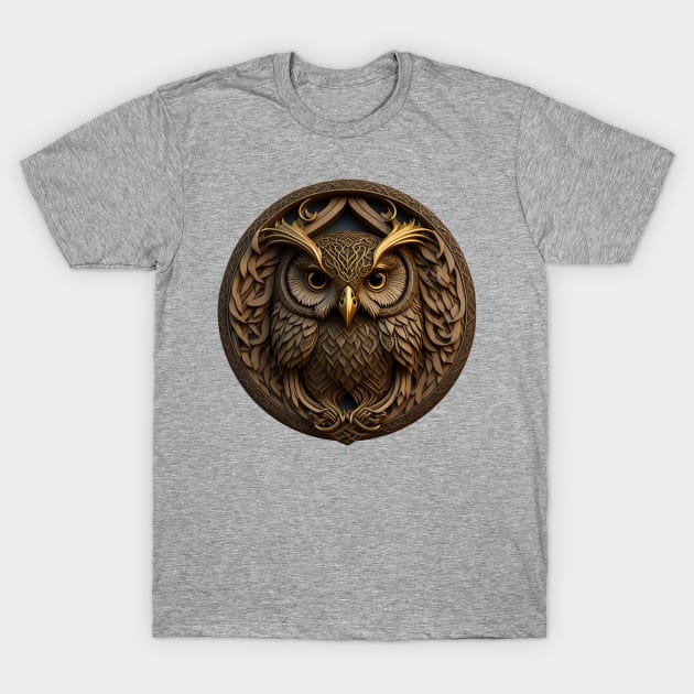 Celtic Style Animal 07 Owl T-Shirt by PDA Southend